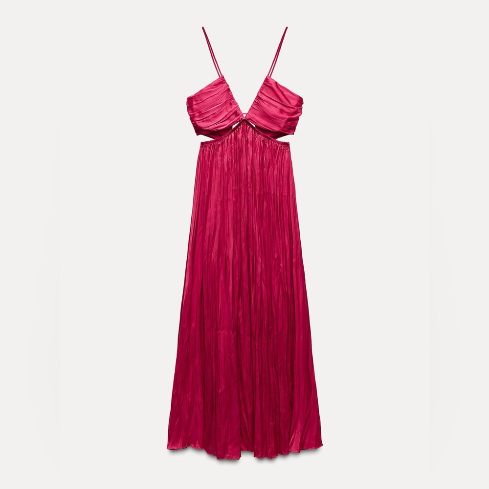 ZARA WRINKLE EFFECT CUT OUT DRESS